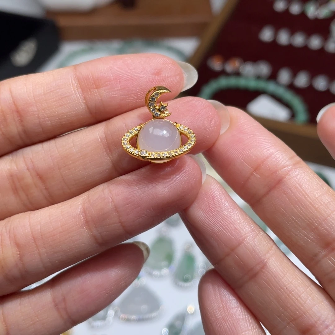 翡翠银S925镶嵌颈饰吊坠