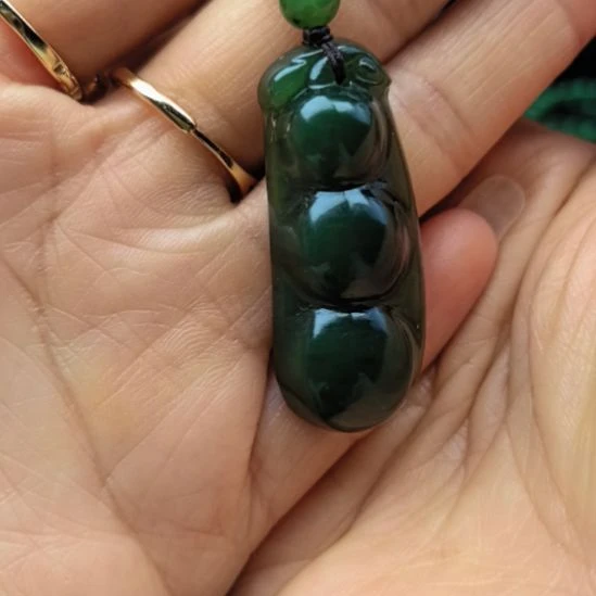 和田玉（碧玉）未镶嵌戒指福豆