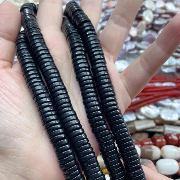 玛瑙/玉髓合金珠宝半成品一条10m黑玛瑙隔片