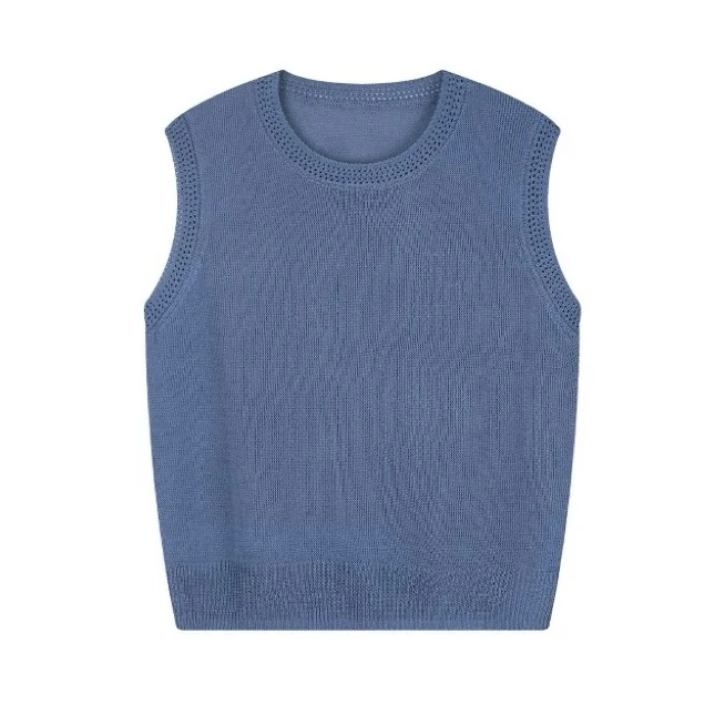 夏日福利！亚麻莱赛尔纤维无袖针织衫透气清爽女夏