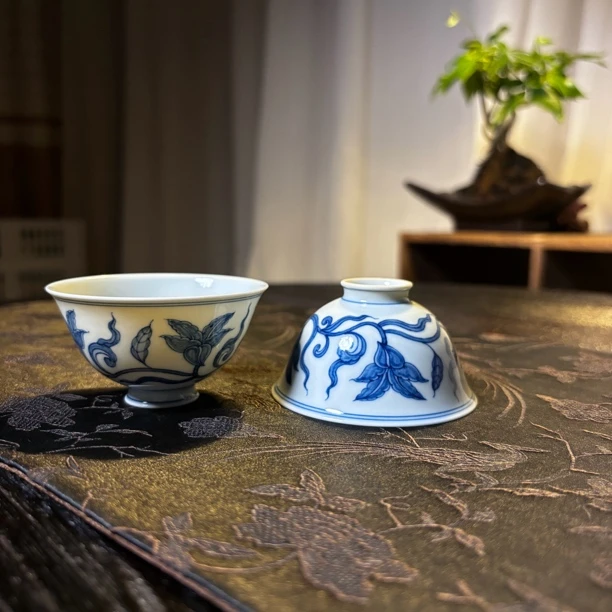 【南风】仿明成化 萱草花岩茶杯