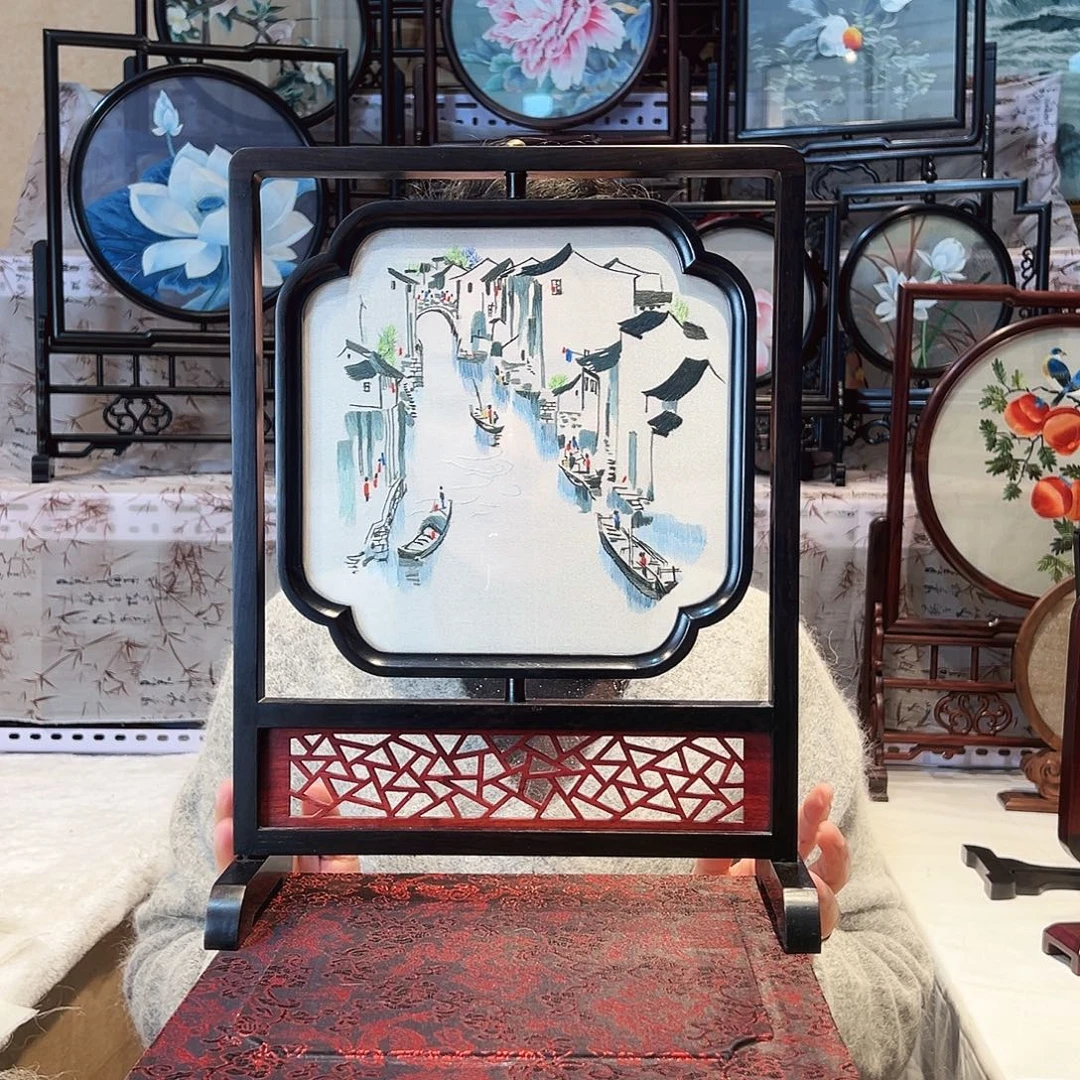 刺绣苏绣摆台手工双面