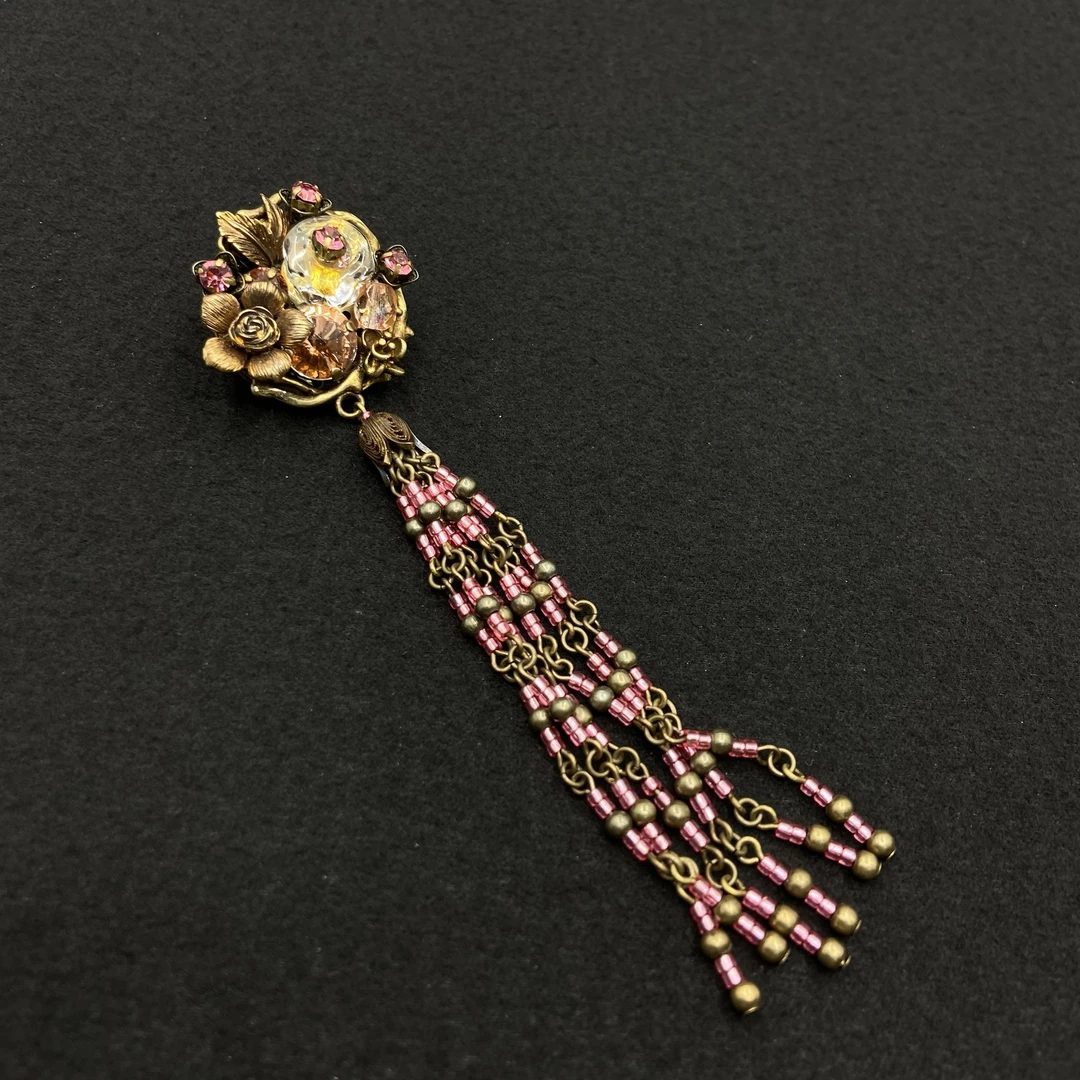 合金琉璃胸针 【Liz璇子】意产花园系列琉璃编织胸针H44213无鉴赏期