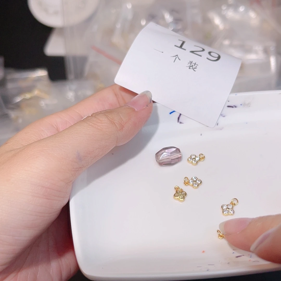 紫晶珠宝半成品银S925镀金镶嵌129