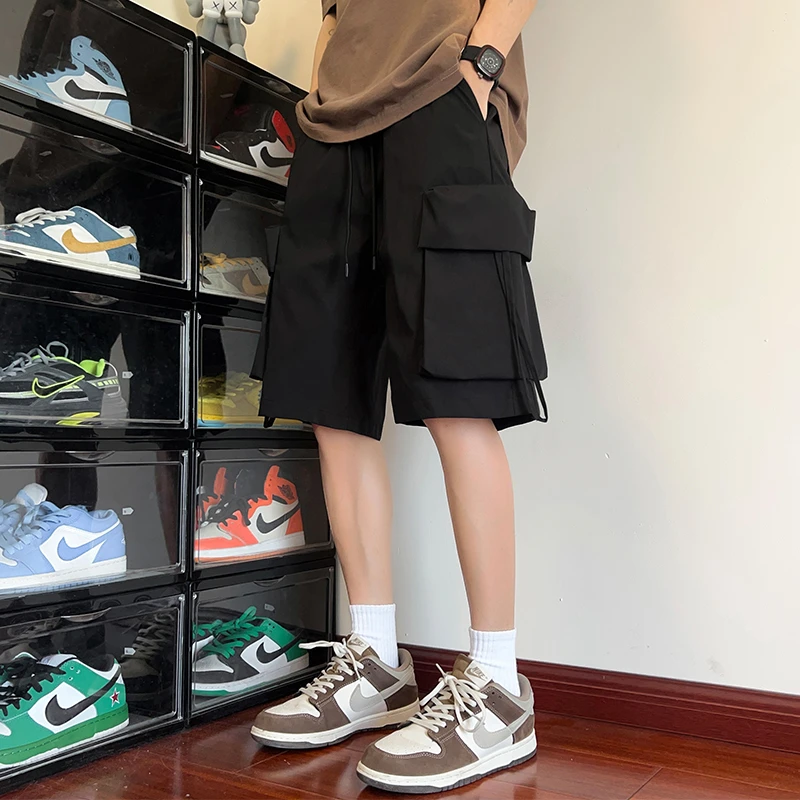 工装短裤男款夏季薄款冰丝5五分裤宽松大码男士裤子美式运动阔腿