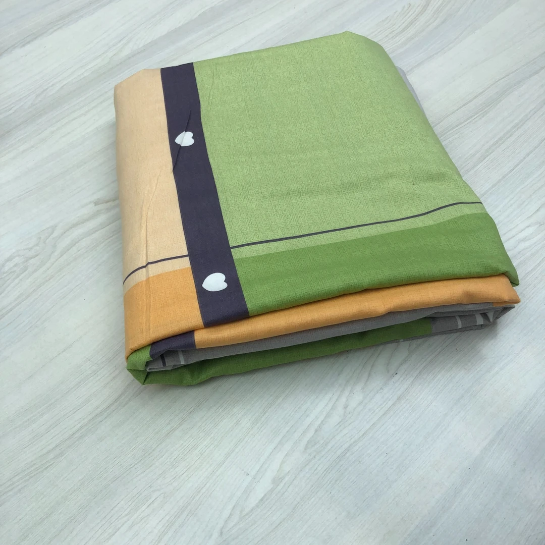 【11绿格羽毛】2.5*2.3米成品纯棉加厚斜纹印花双人床单新款