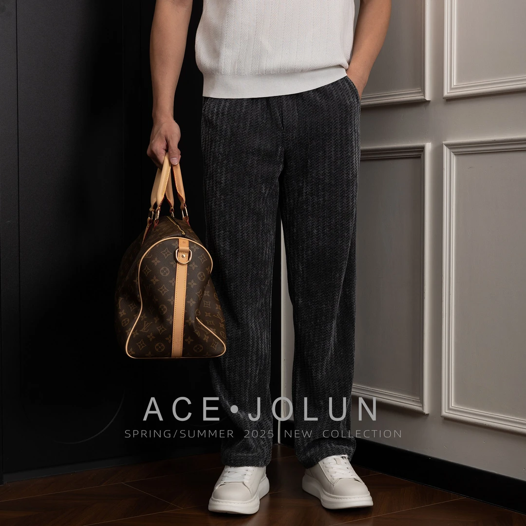 【鱼骨纹提花】秋冬肌理感抗皱直筒长裤速干专柜高品质男轻奢休闲裤