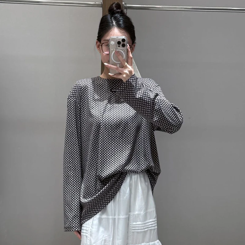 【现货】FIZZFLY|宽松设计师品牌新款25秋冬满印波点百搭长袖T恤