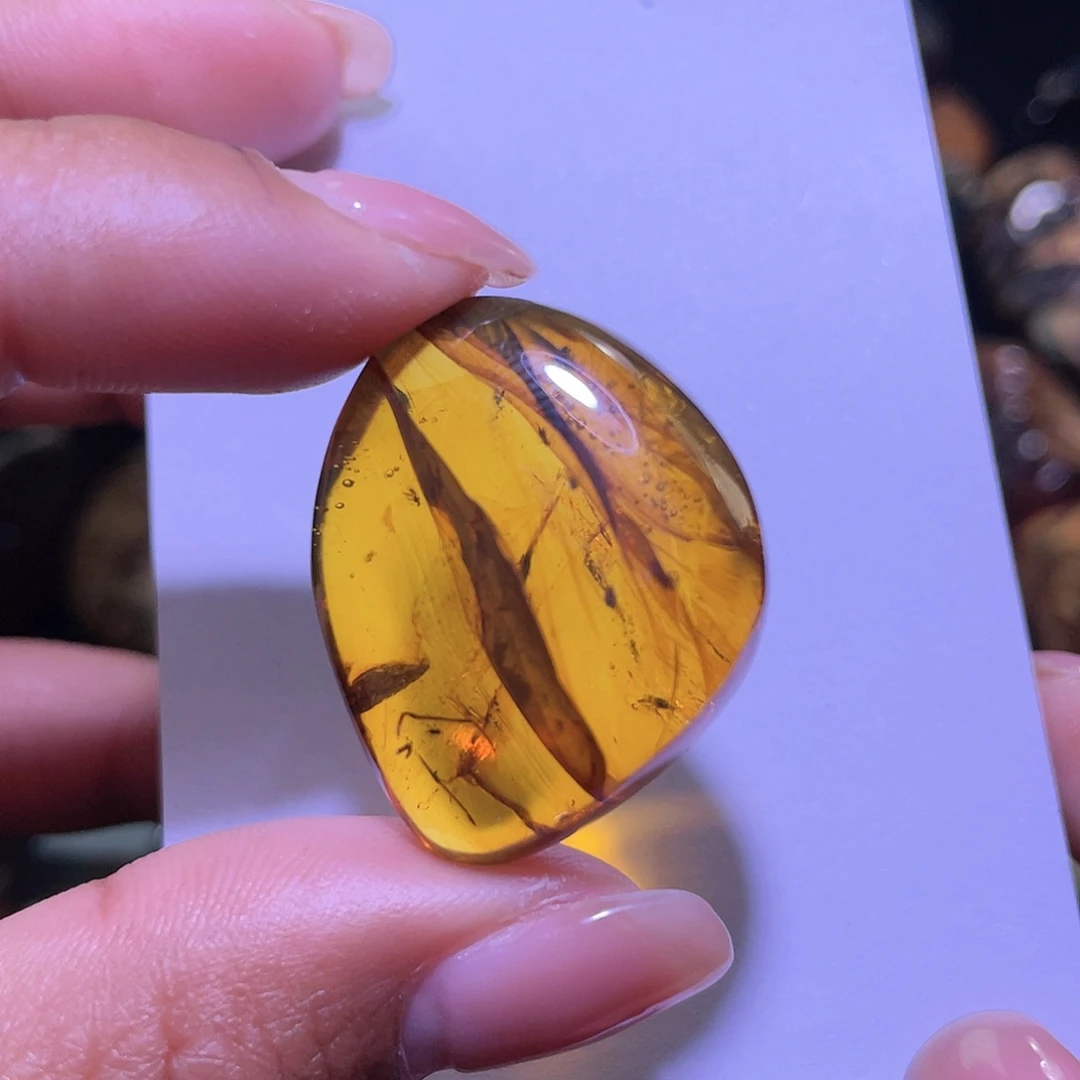 琥珀裸石未镶嵌？