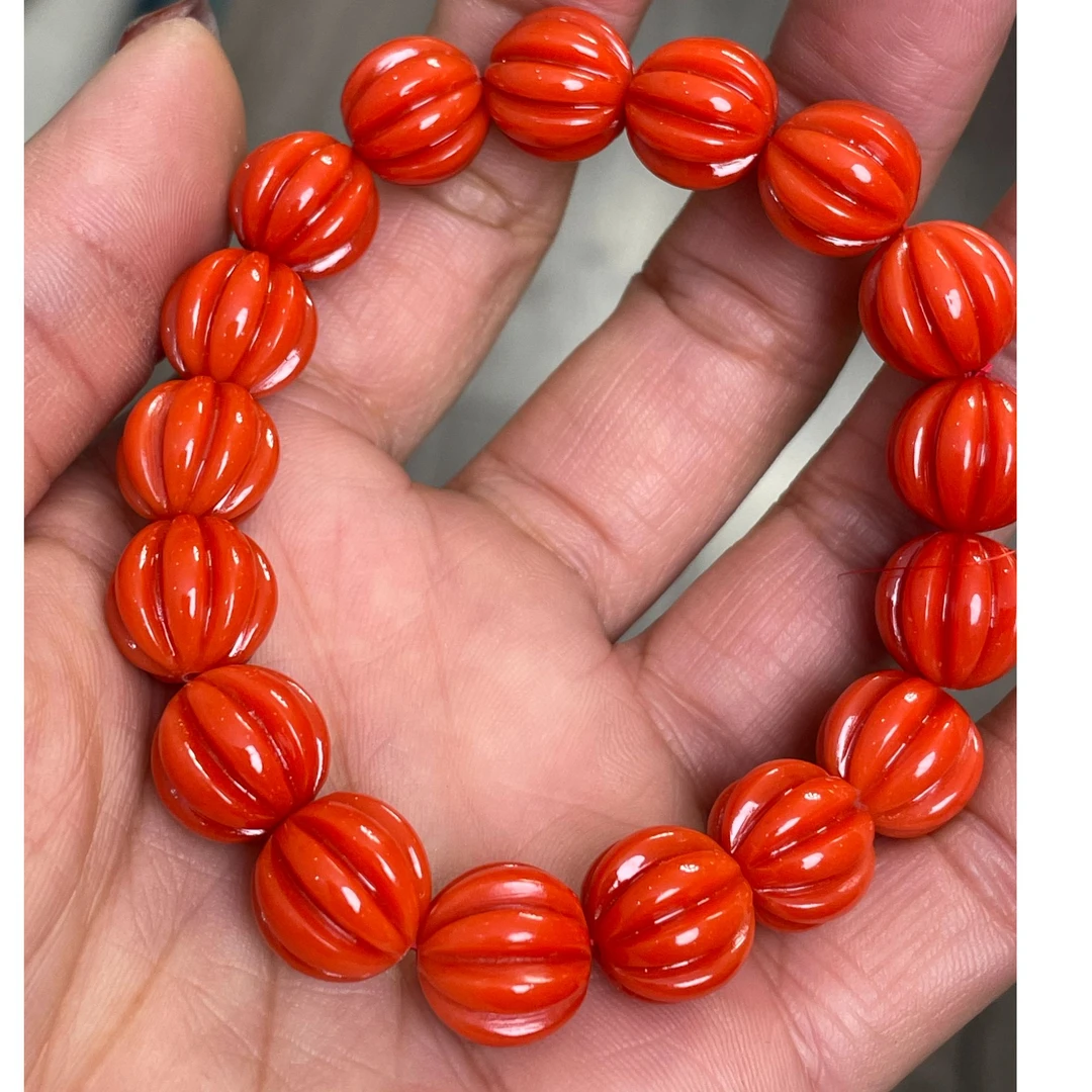 非金属珐琅手链 橙红色 南瓜 手链 卡1.2