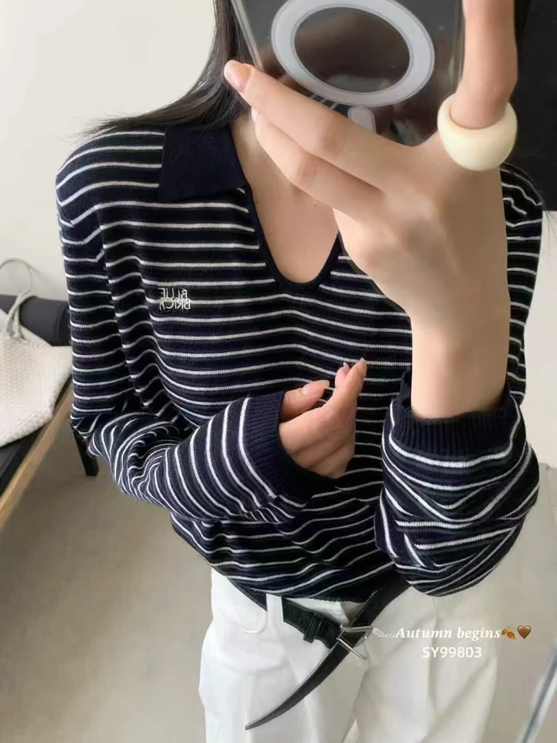 u领条纹针织衫99803