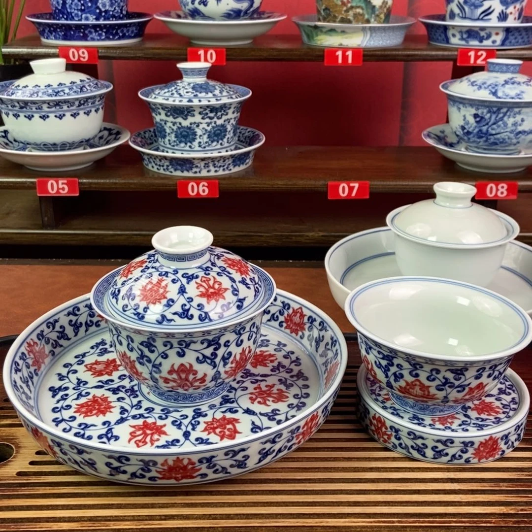 青***黛景德镇大杯子四件套套装