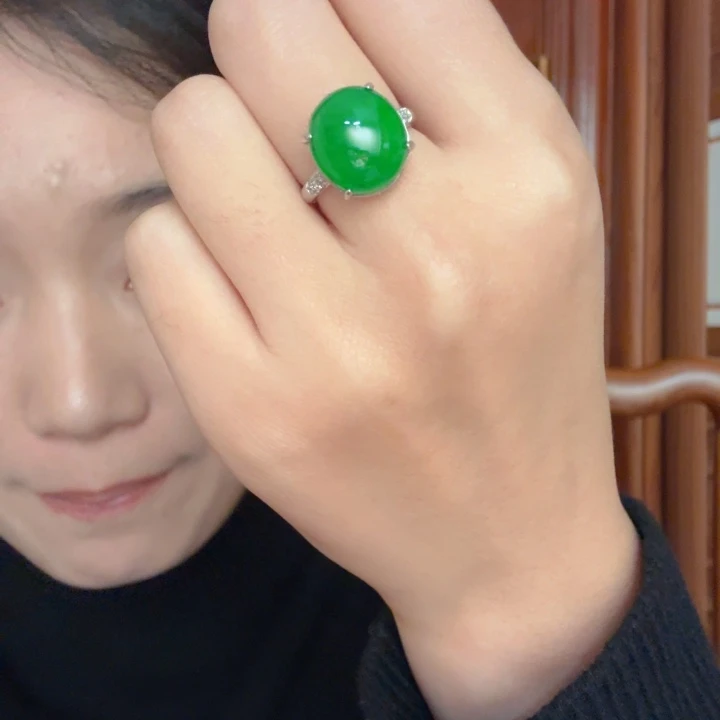 翡翠银S925镶嵌吊坠(不含链)戒指