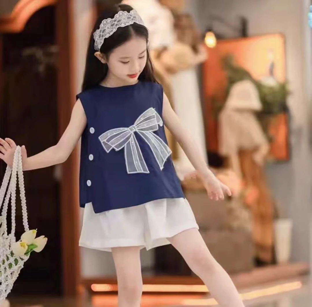 【专柜货】女童装夏装套装2025新款儿童韩版时髦两件套中大童夏季