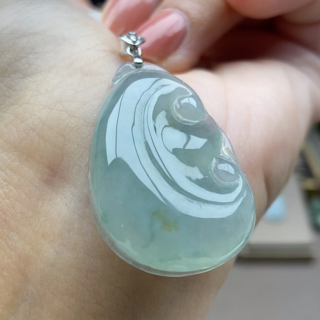 翡翠银S925镶嵌颈饰吊坠13