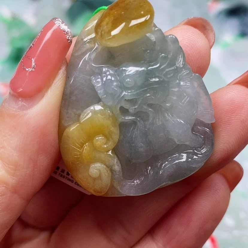 【闪购商品】翡翠颈饰未镶嵌天然翡翠A货麒麟