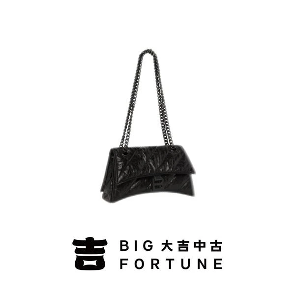 大吉中古/巴黎世家全黑crush小号单肩包