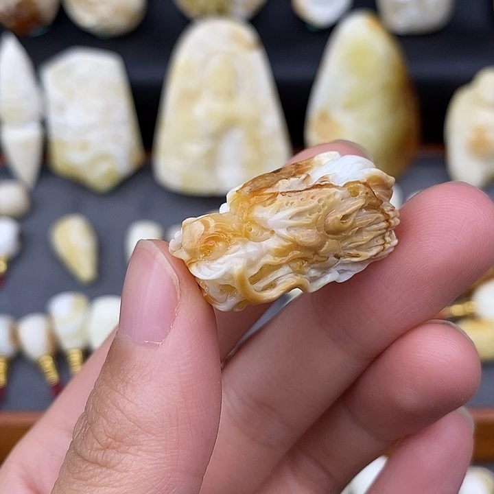 未镶嵌琥珀裸石龙头三通y38