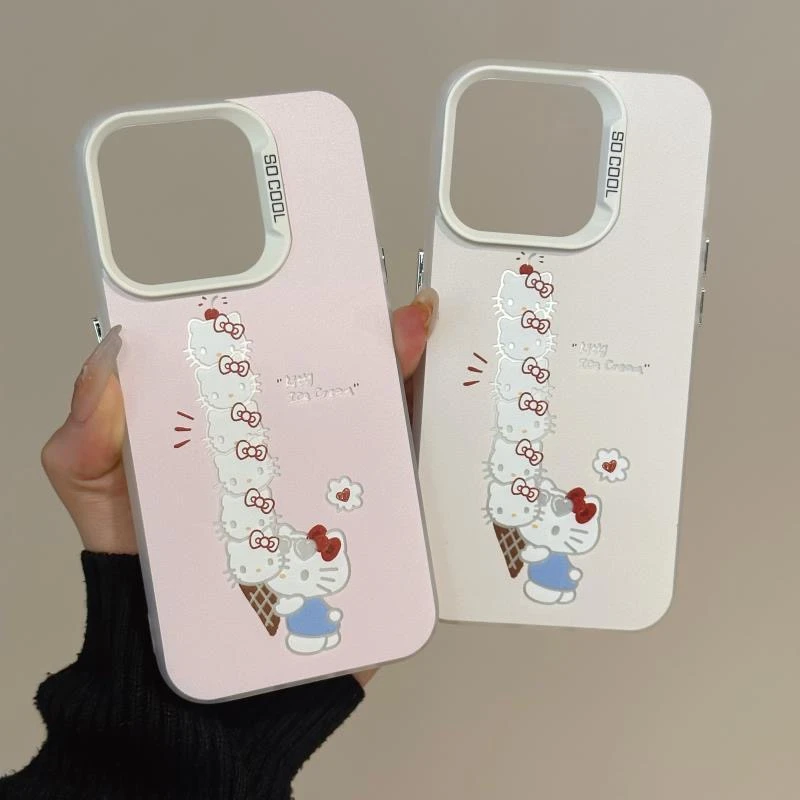 彩银IMD冰淇淋KT猫手机壳适用苹果/华为/荣耀/VIVO/OPPO/小米红米