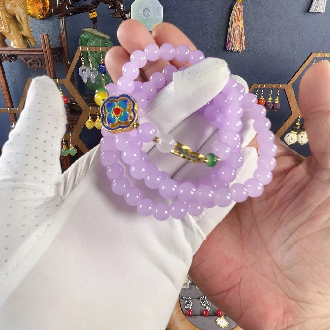 琉璃吊坠（赠链）粉色古法琉璃项链