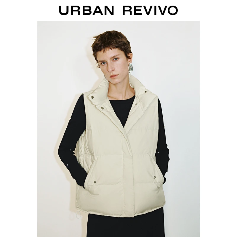 UR2025春季新品女装欧若风休闲保暖百搭立领羽绒马甲UWG150036