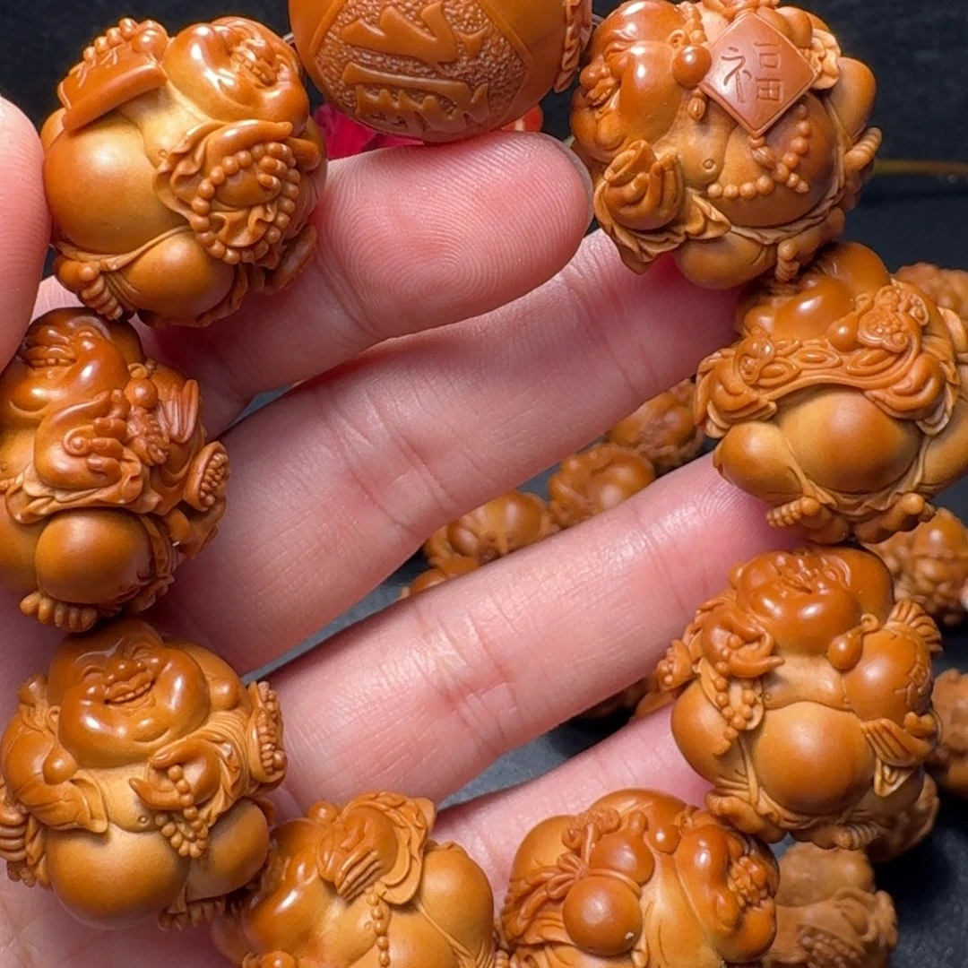 桃***子手串/手链橄榄核弥勒