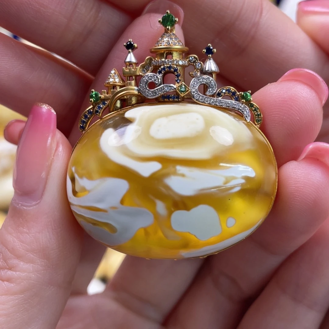 蜜蜡裸石未镶嵌琥珀蜜蜡