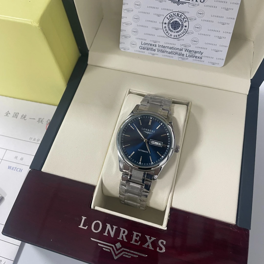 LONREXS/条钉蓝/表径41mm男士经典全自动腕表