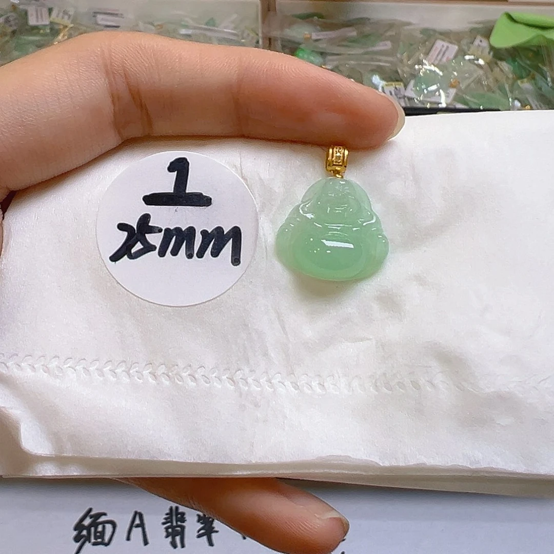 翡翠18K金镶嵌吊坠(不含链)翡翠