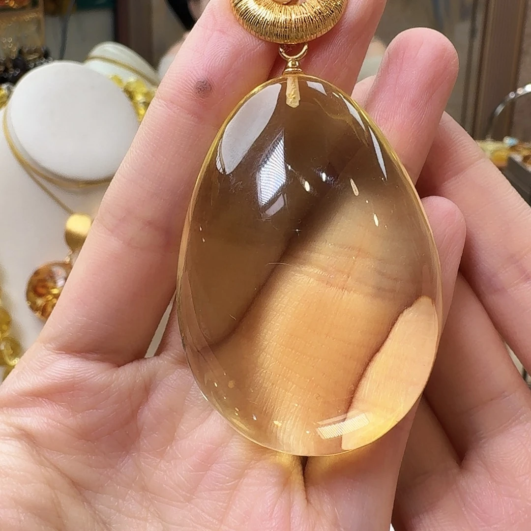 琥珀未镶嵌颈饰吊坠