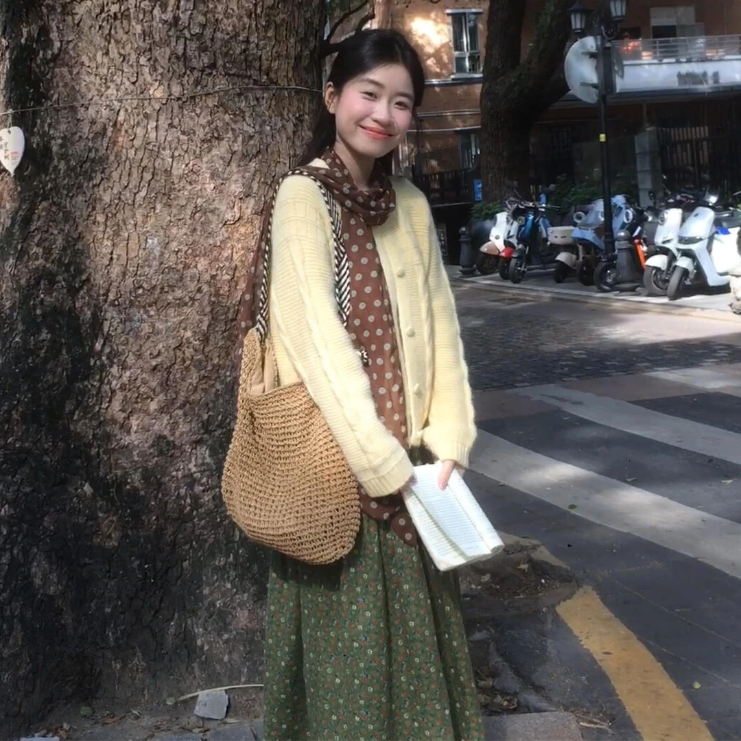 韩系慵懒大方得体两件套毛衣套装女2026超火独特气质冬装一整套裙