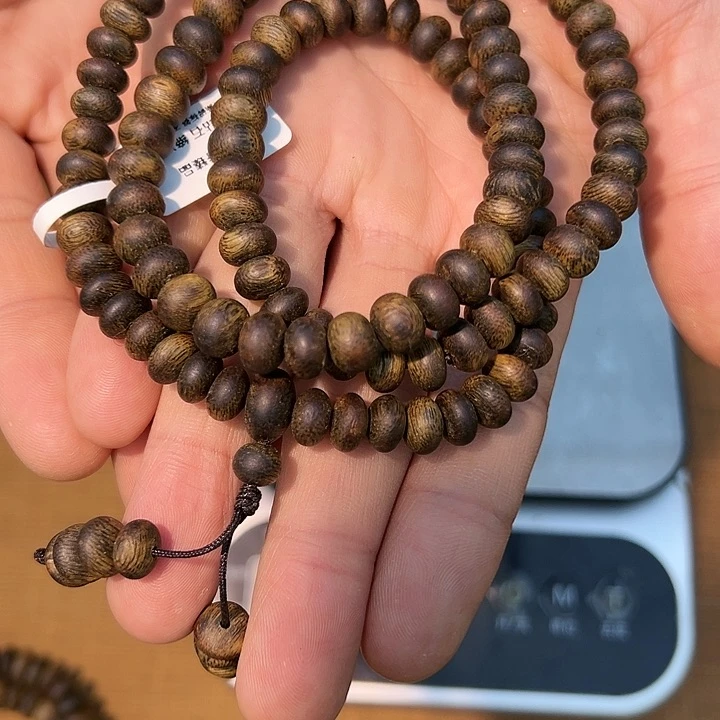 沉香手串白棋虫漏多圈沉水浮8mm多样性发一条