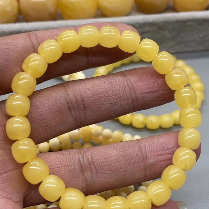 琥珀未镶嵌裸石手串