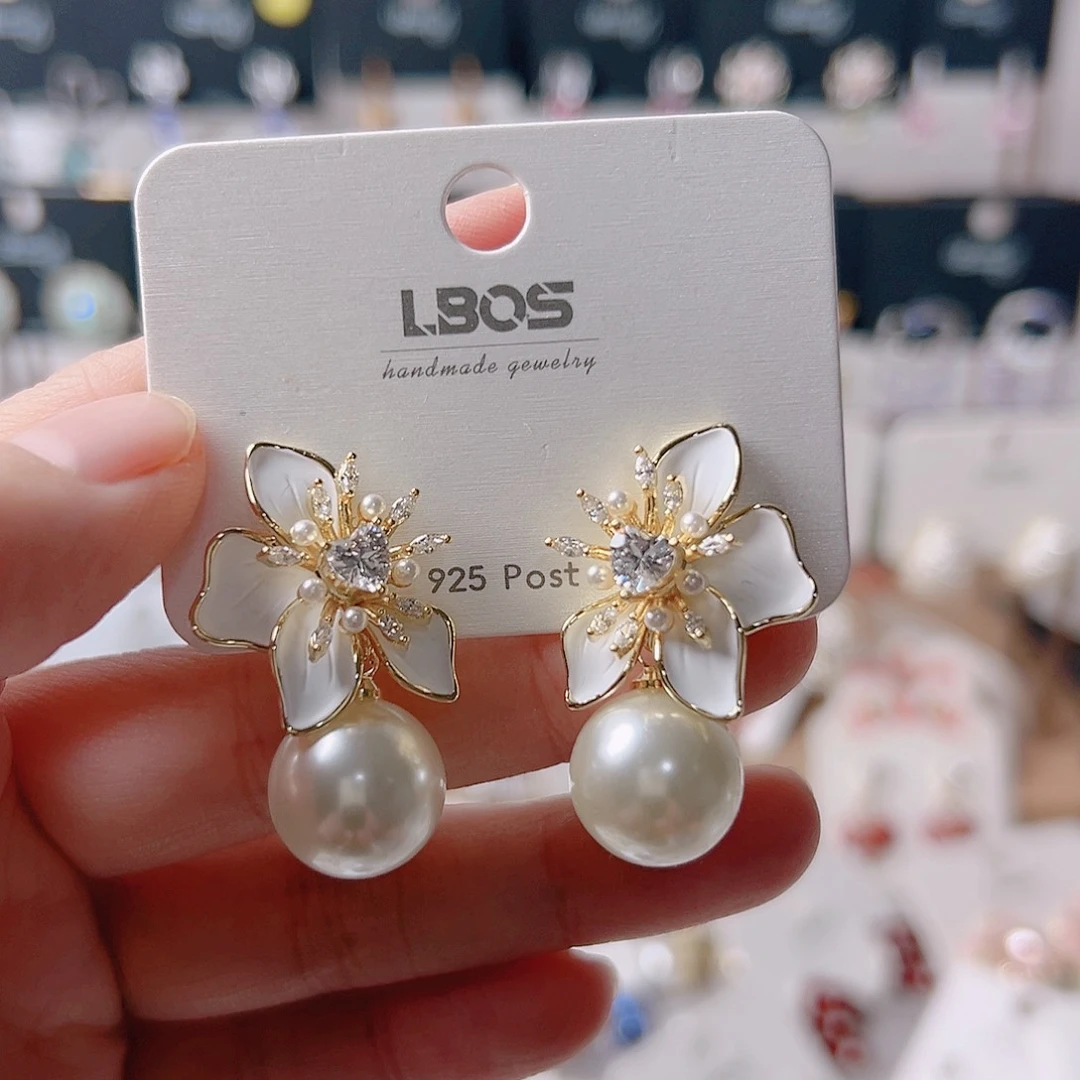 琉璃纯铜合金耳环的