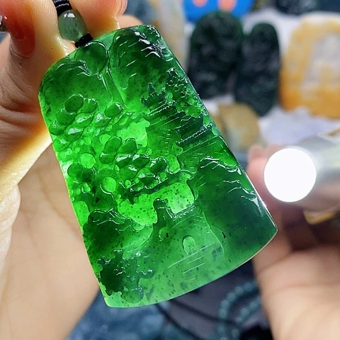 未镶嵌定制翡翠山水