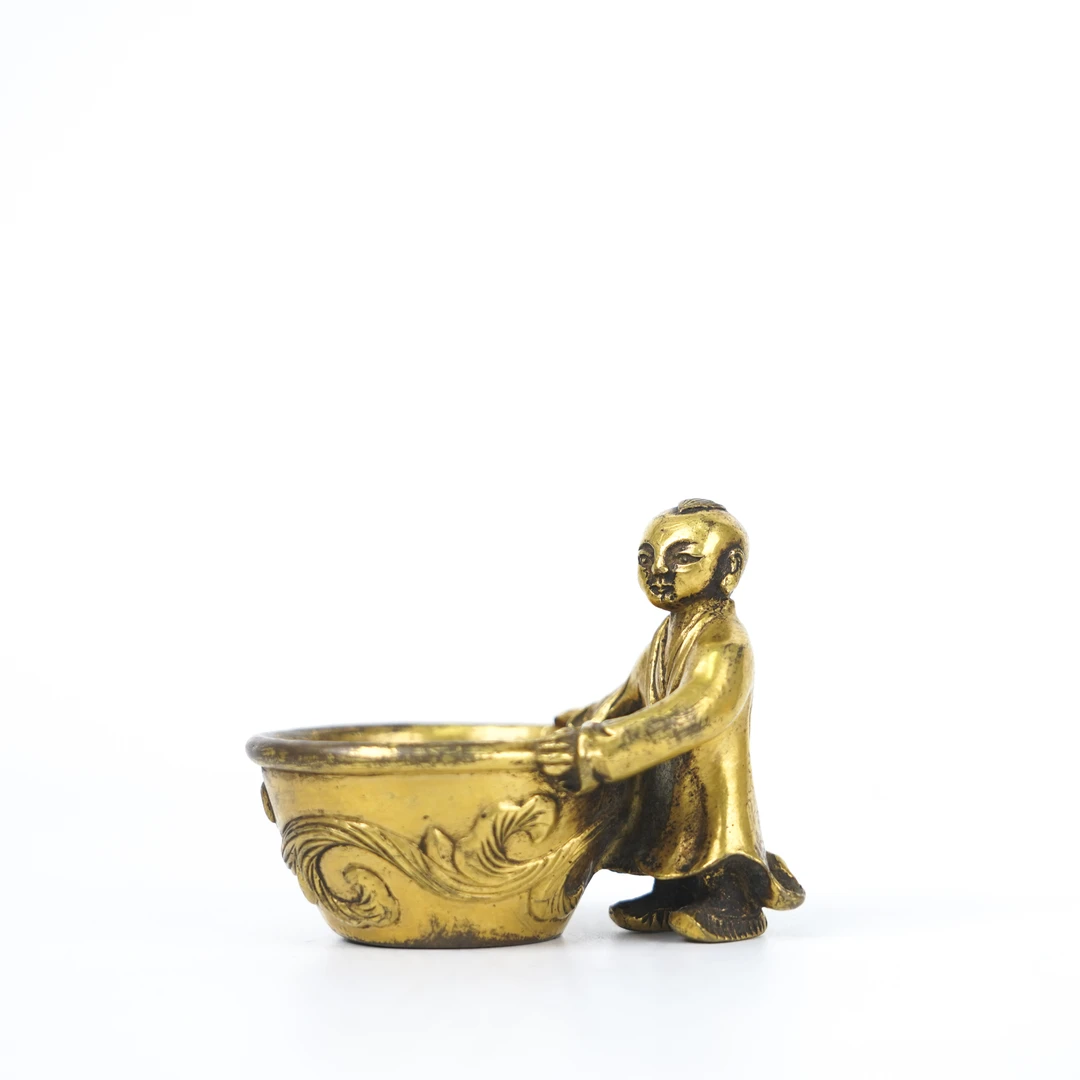 Lot030清铜鎏金童子摆件