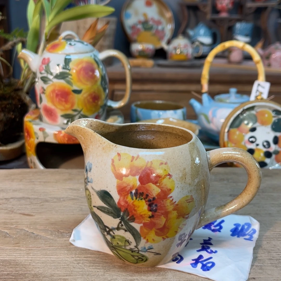 壶素浅陶瓷手工手绘
