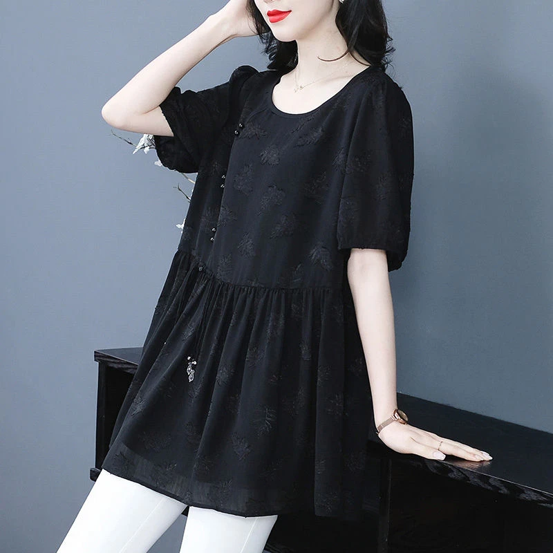 夏季提花收腰上衣240275