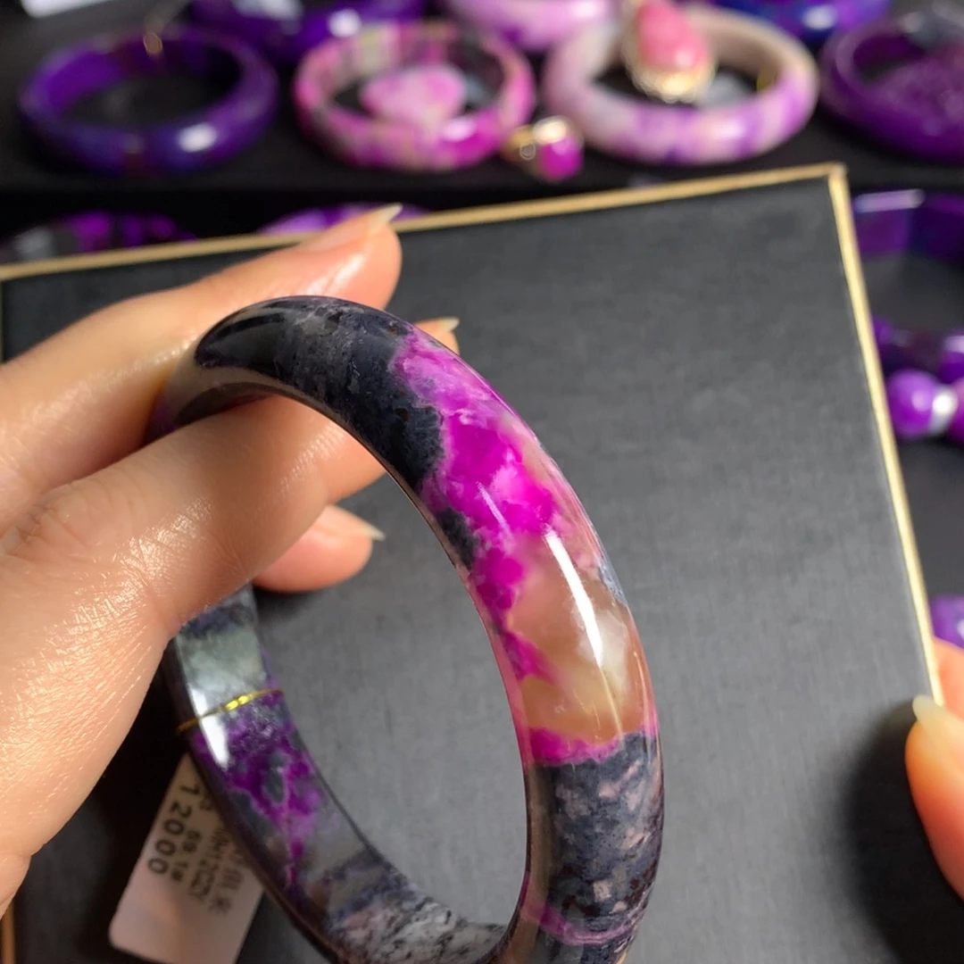 苏纪石（舒俱来）未镶嵌冰桃红手镯59圈