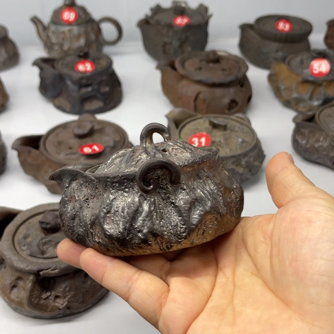 南瓜宝瓶全手捏柴烧茶器