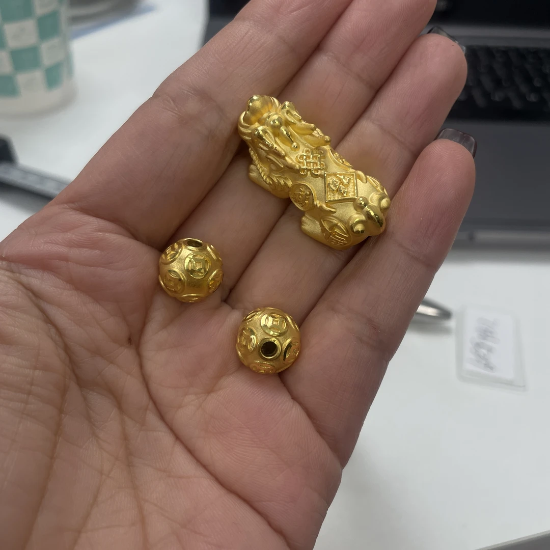 足金五福貔貅手串