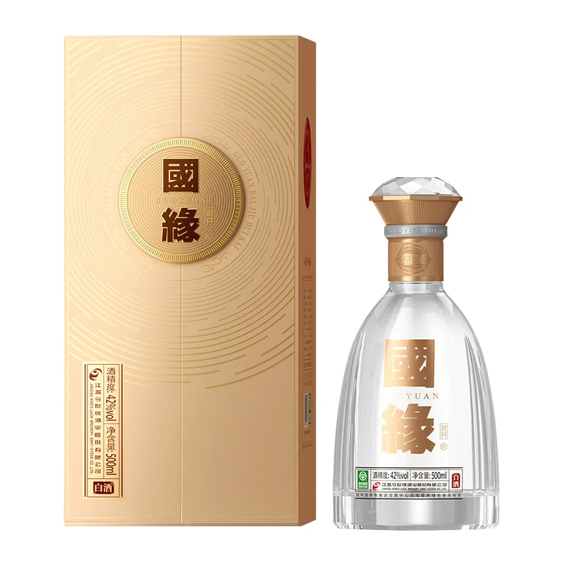 今世缘国缘对开 单瓶 柔雅型白酒 口粮酒 宴请送礼42度500ml
