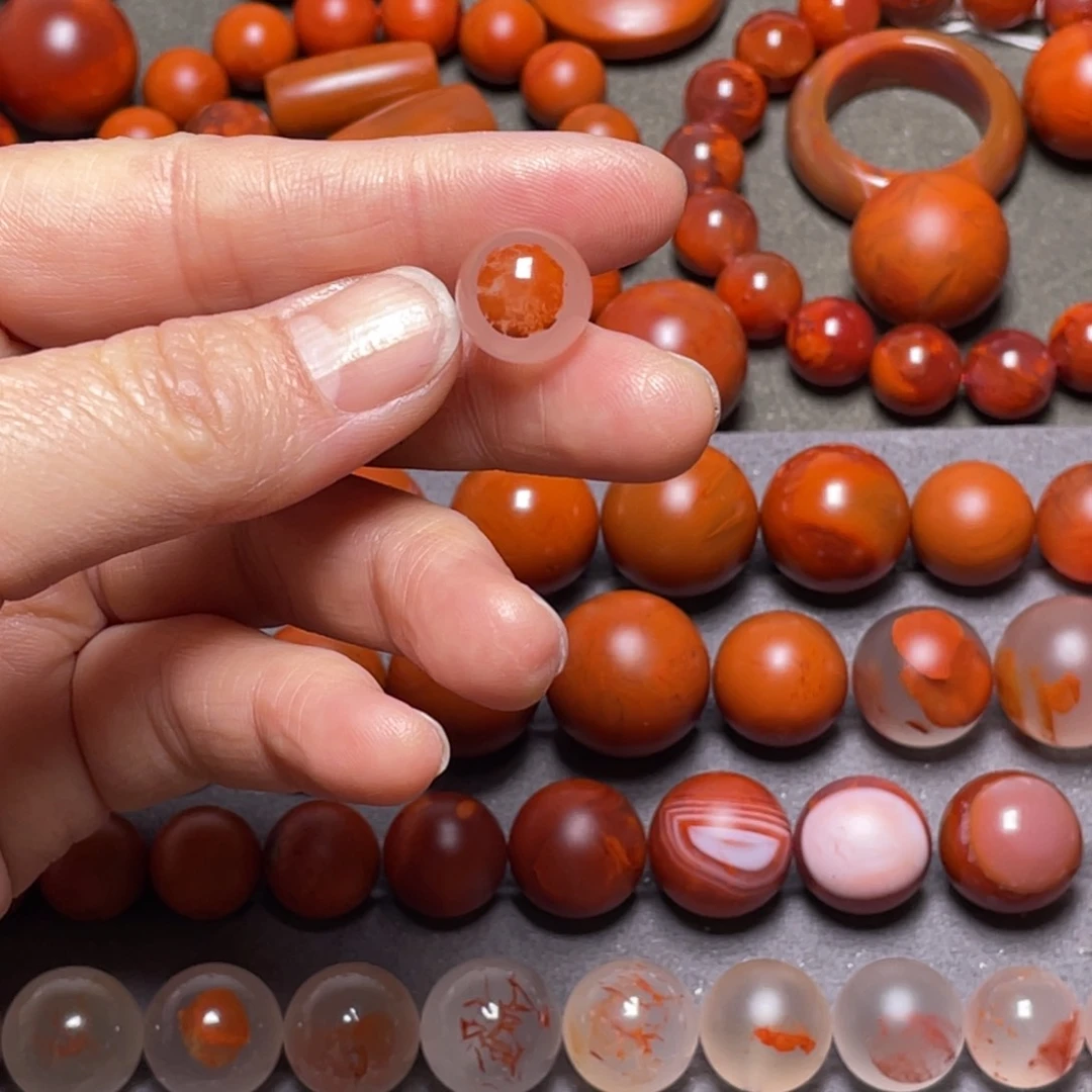 南红玛瑙南红冰飘珠12毫米未镶嵌足*