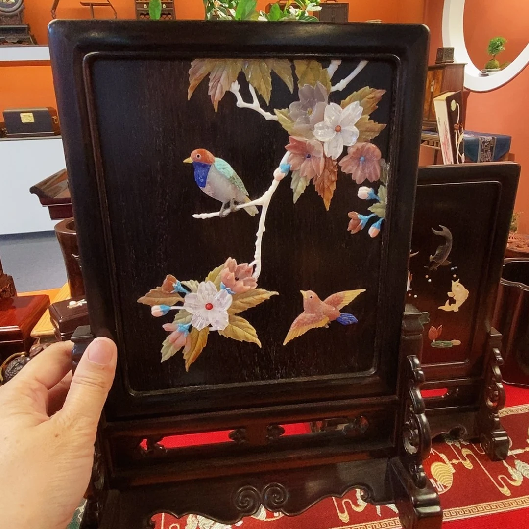 大***化木印度小叶紫檀台屏