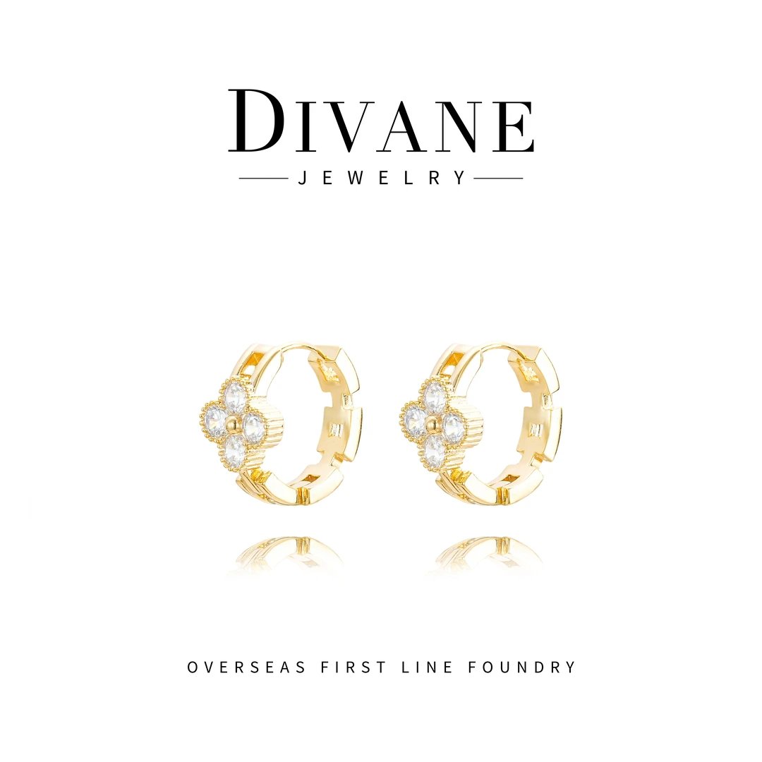 IDLOVE★金色童话四花耳扣 G0536