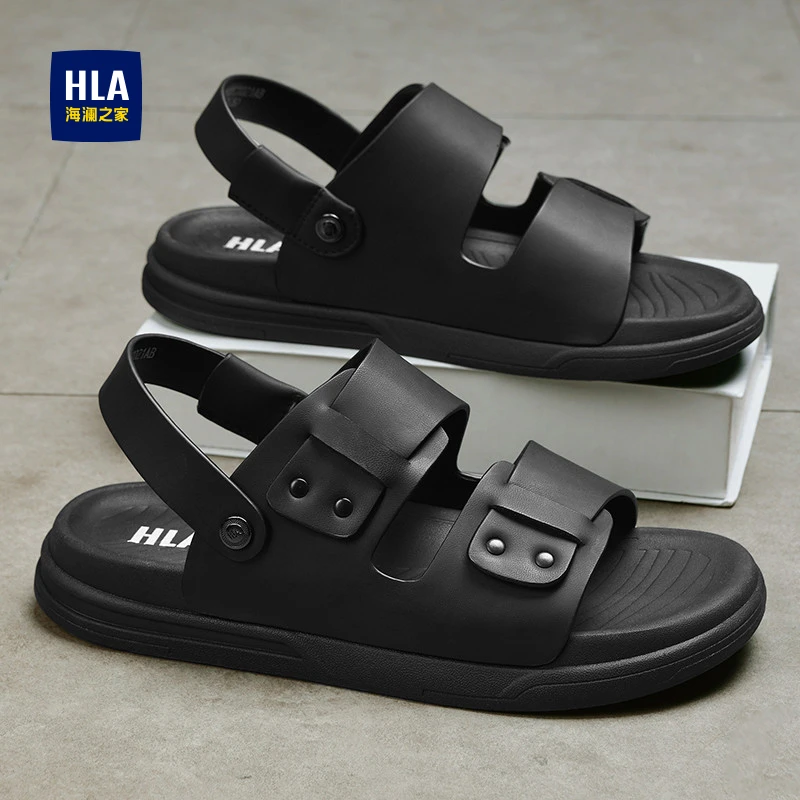 HLA/海澜之家夏季新款软底外穿凉鞋户外休闲透气男士厚底沙滩凉鞋