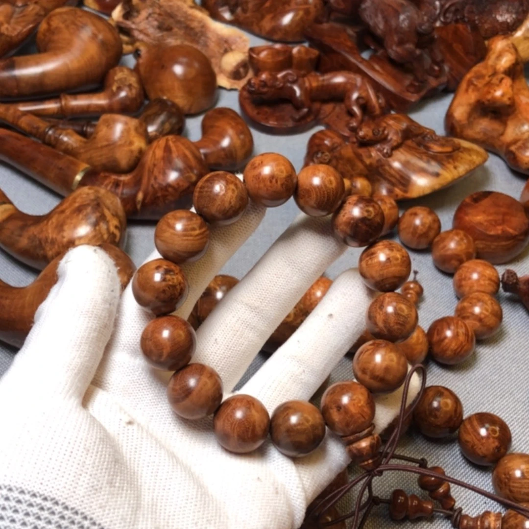 【闪购商品】木麻梨疙瘩火琉璃手把件