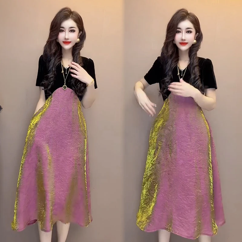 2025夏季新款时尚显瘦气质网红高档洋气女高级百搭宽松大码连衣裙