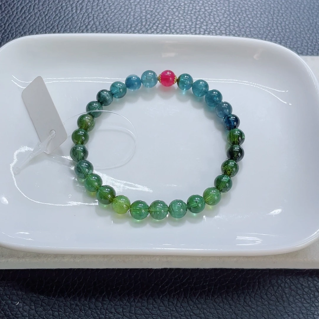 碧玺未镶嵌手链6.8mm左右