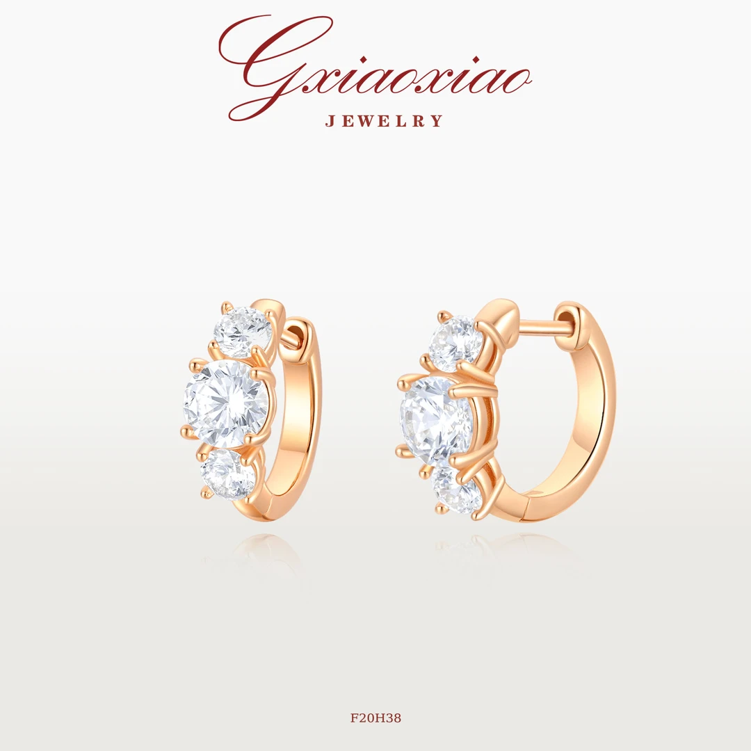 G XIAOXIAO 镀K金 法式气质高级精致百搭四爪耳环 F20H38